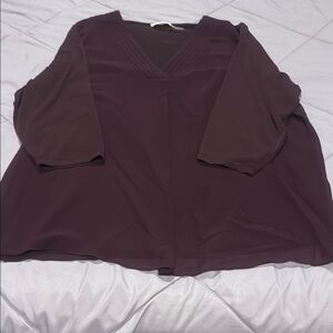Calvin Klein Purple 3/4 Sleeve Relaxed Blouse